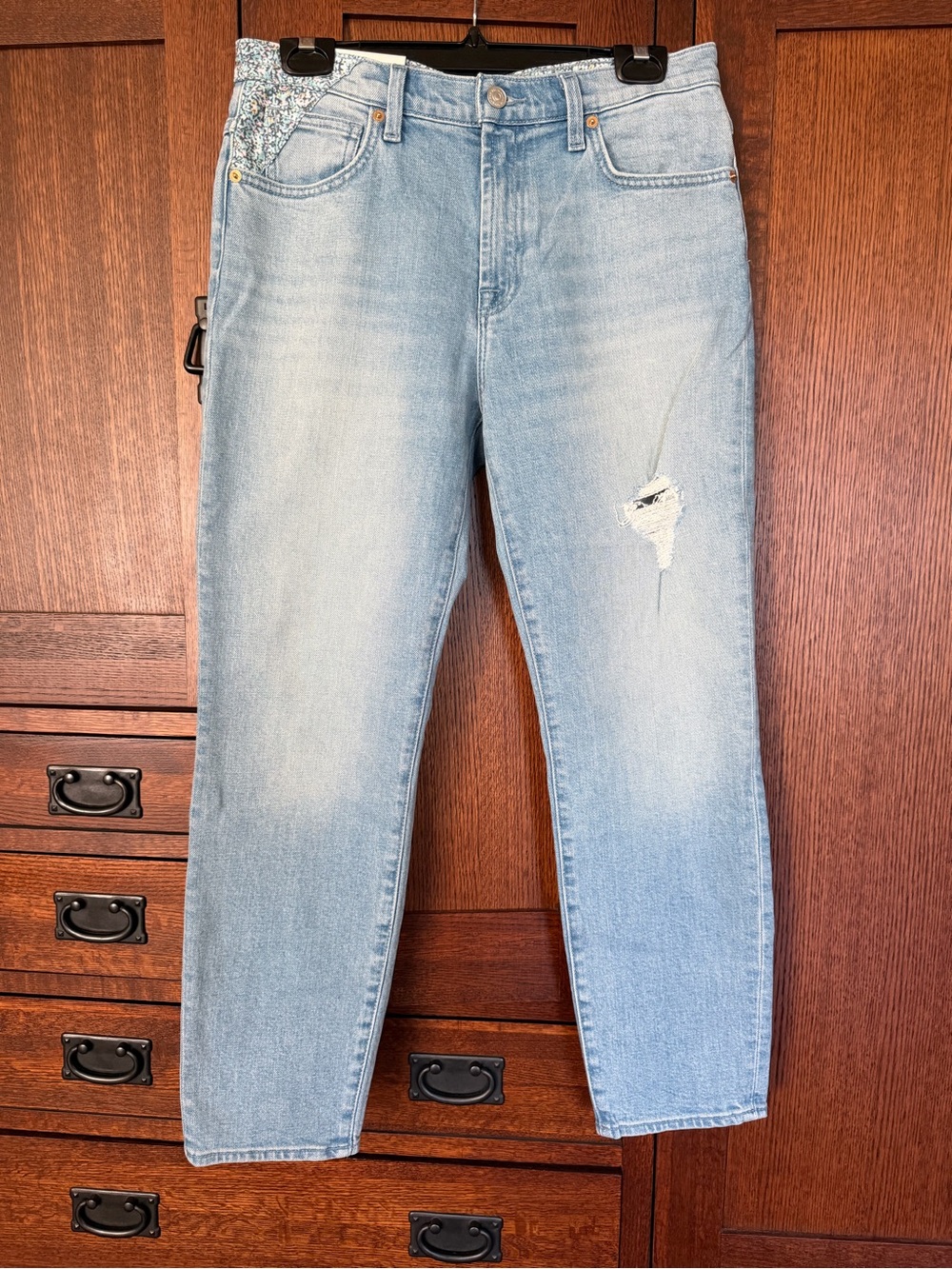 NWT 7 For All Mankind Peggi Ankle Laurel Canyon Patched Jeans